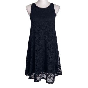 Ginger G Lace Black Sleeveless Dress Lined Medium